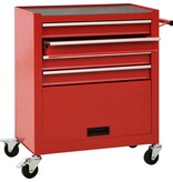 VidaXL Gereedschapswagen met 4 lades staal rood