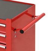 VidaXL Gereedschapswagen met 4 lades staal rood