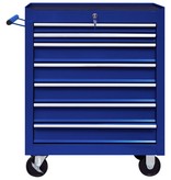 VidaXL Gereedschapswagen met 7 lades blauw