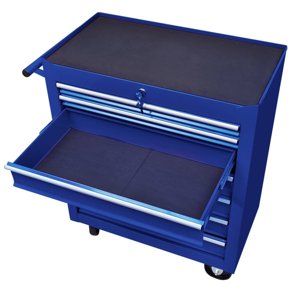 VidaXL Gereedschapswagen met 7 lades blauw