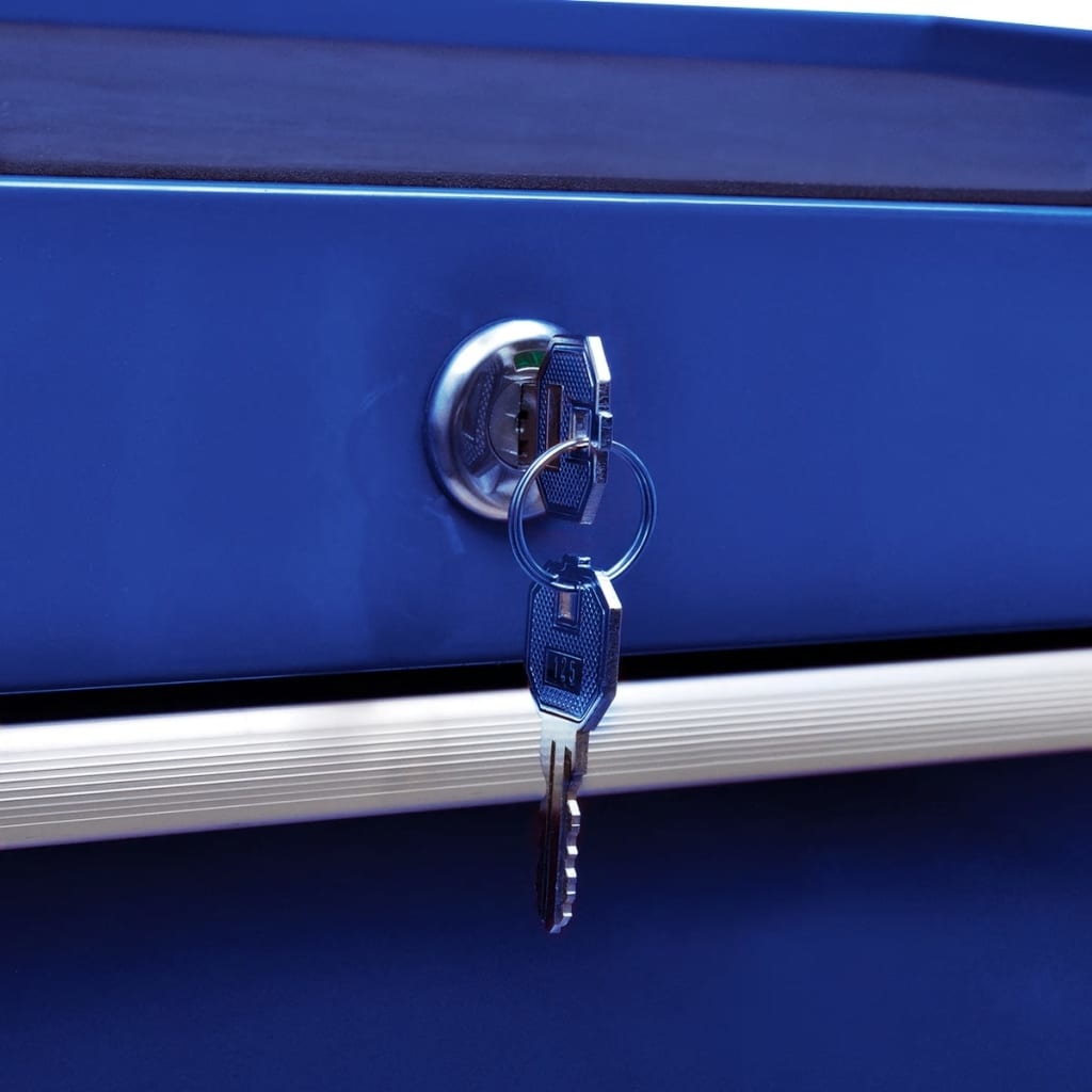 VidaXL Gereedschapswagen met 7 lades blauw