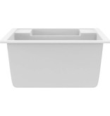 VidaXL Gootsteen dubbele bakken met overloopgat graniet wit