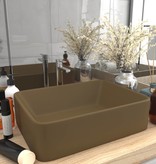 VidaXL Wastafel 41x30x12 cm keramiek matcrème