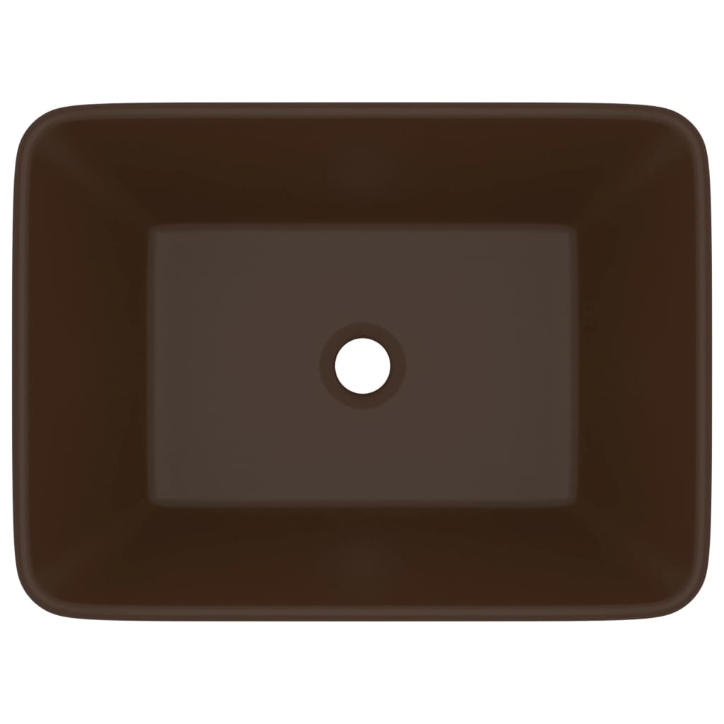 VidaXL Wastafel 41x30x12 cm keramiek mat donkerbruin