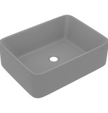 VidaXL Wastafel 41x30x12 cm keramiek mat lichtgrijs