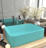 VidaXL Wastafel 41x30x12 cm keramiek mat lichtgroen