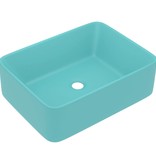 VidaXL Wastafel 41x30x12 cm keramiek mat lichtgroen