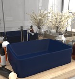 VidaXL Wastafel 41x30x12 cm keramiek mat donkerblauw