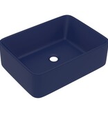 VidaXL Wastafel 41x30x12 cm keramiek mat donkerblauw
