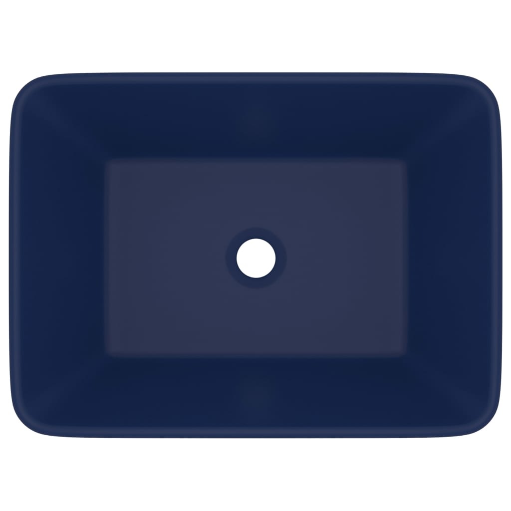 VidaXL Wastafel 41x30x12 cm keramiek mat donkerblauw