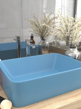 VidaXL Wastafel 41x30x12 cm keramiek mat lichtblauw