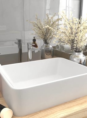 VidaXL Wastafel 41x30x12 cm keramiek matwit