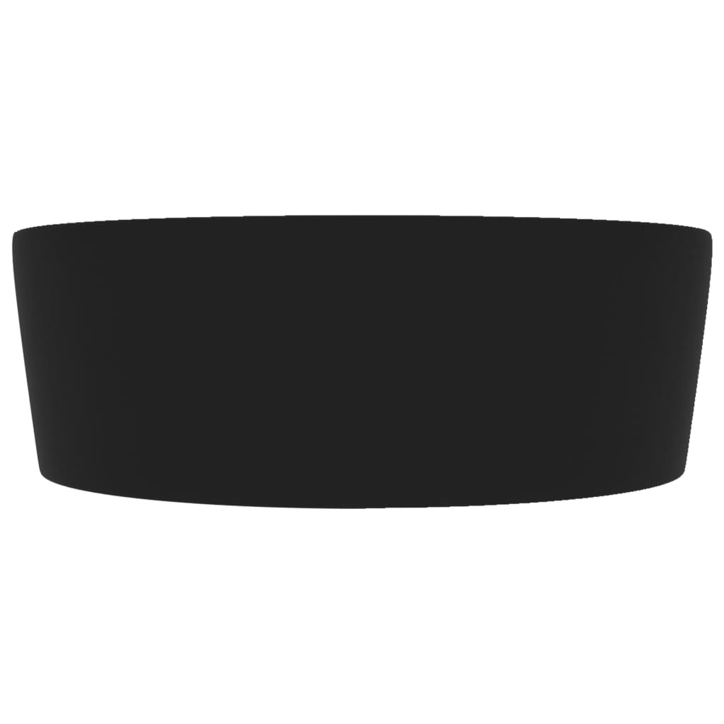 VidaXL Wastafel met overloop 36x13 cm keramiek matzwart