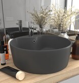 VidaXL Wastafel met overloop 36x13 cm keramiek mat donkergrijs