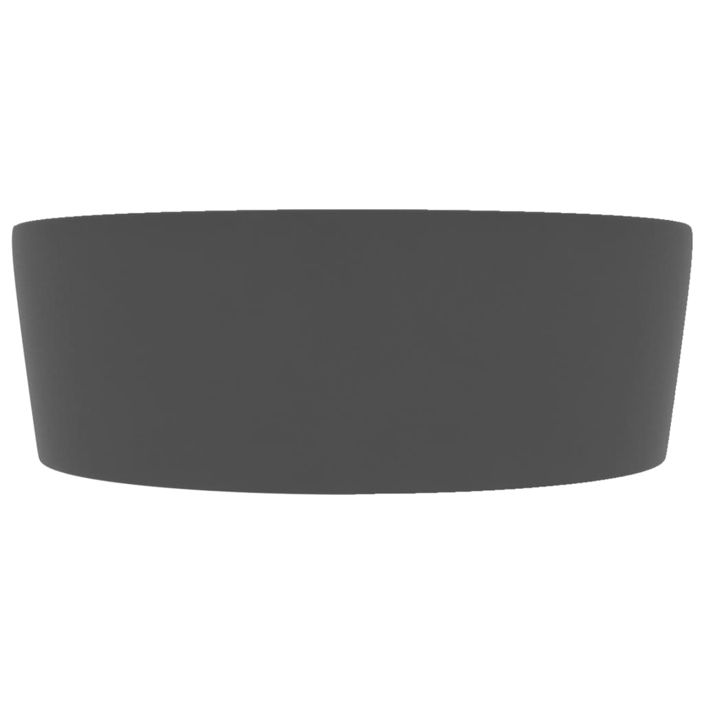 VidaXL Wastafel met overloop 36x13 cm keramiek mat donkergrijs