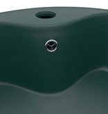 VidaXL Wastafel met overloop 36x13 cm keramiek mat donkergroen