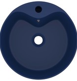 VidaXL Wastafel met overloop 36x13 cm keramiek mat donkerblauw