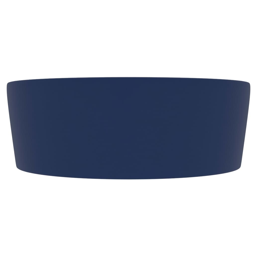 VidaXL Wastafel met overloop 36x13 cm keramiek mat donkerblauw