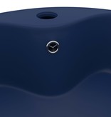 VidaXL Wastafel met overloop 36x13 cm keramiek mat donkerblauw