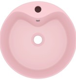 VidaXL Wastafel met overloop 36x13 cm keramiek mat roze