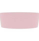 VidaXL Wastafel met overloop 36x13 cm keramiek mat roze