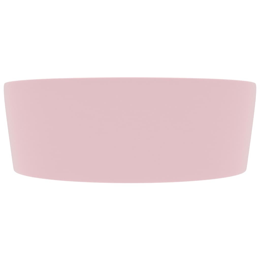 VidaXL Wastafel met overloop 36x13 cm keramiek mat roze