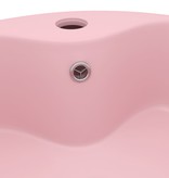 VidaXL Wastafel met overloop 36x13 cm keramiek mat roze