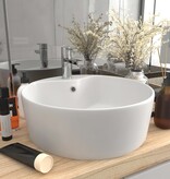 VidaXL Wastafel met overloop 36x13 cm keramiek matwit