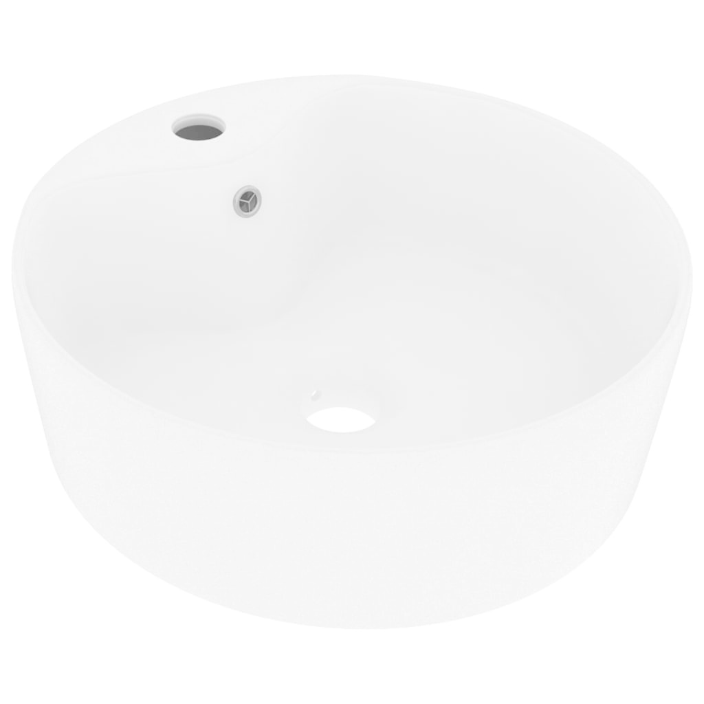 VidaXL Wastafel met overloop 36x13 cm keramiek matwit