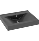 VidaXL Wastafel met kraangat 60x46 cm keramiek matzwart