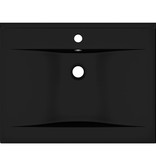 VidaXL Wastafel met kraangat 60x46 cm keramiek matzwart