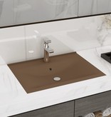 VidaXL Wastafel met kraangat 60x46 cm keramiek mat crème
