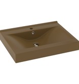 VidaXL Wastafel met kraangat 60x46 cm keramiek mat crème