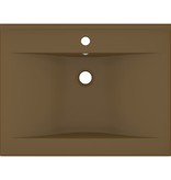 VidaXL Wastafel met kraangat 60x46 cm keramiek mat crème