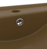 VidaXL Wastafel met kraangat 60x46 cm keramiek mat crème