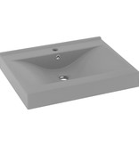 VidaXL Wastafel met kraangat 60x46 cm keramiek mat lichtgrijs