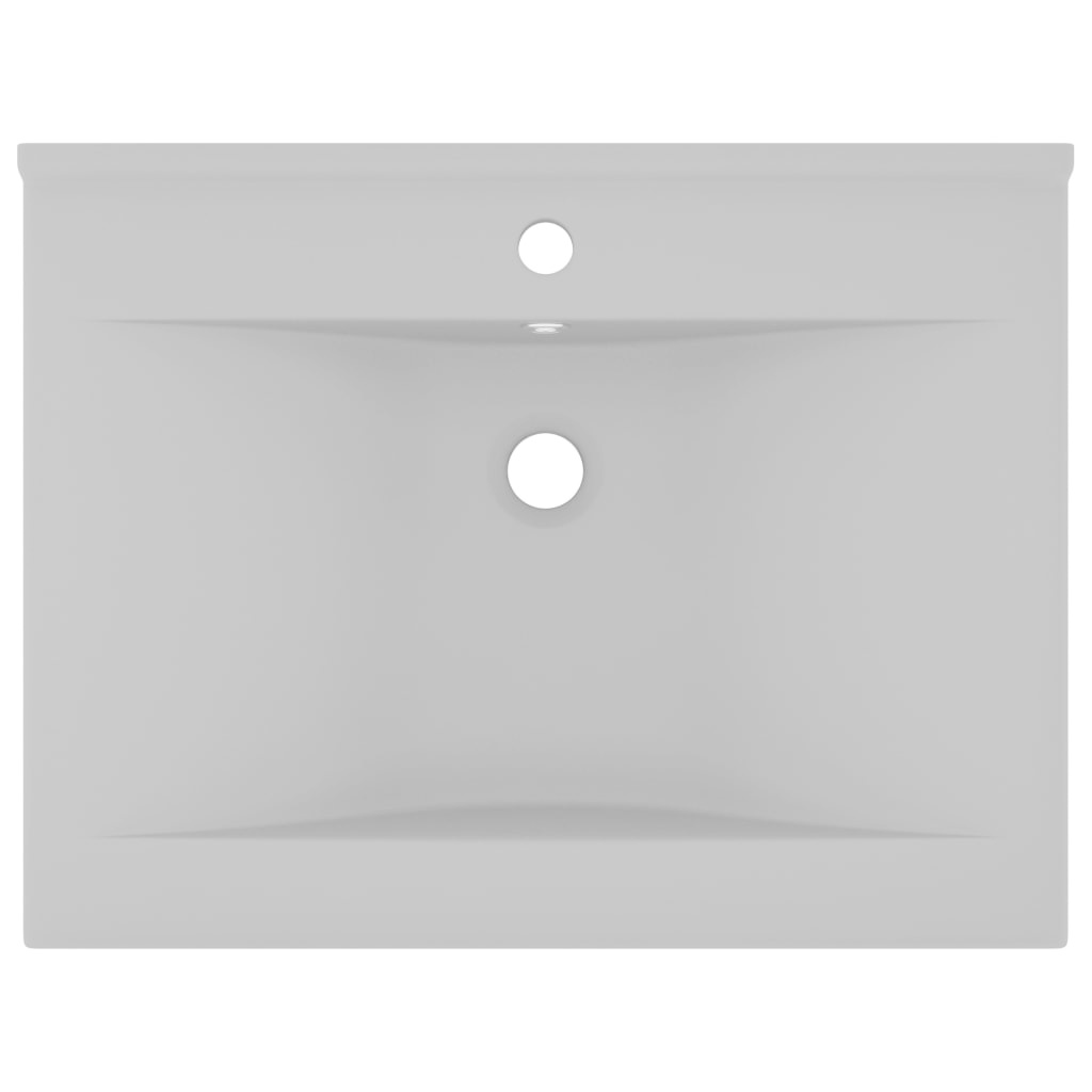 VidaXL Wastafel met kraangat 60x46 cm keramiek mat lichtgrijs