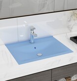 VidaXL Wastafel met kraangat 60x46 cm keramiek mat lichtblauw
