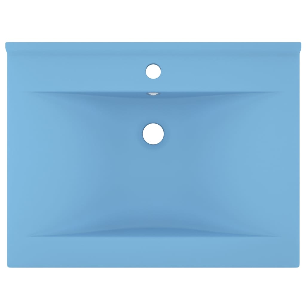 VidaXL Wastafel met kraangat 60x46 cm keramiek mat lichtblauw