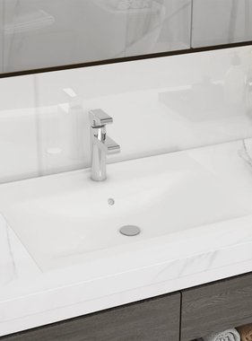 VidaXL Wastafel met kraangat 60x46 cm keramiek mat wit