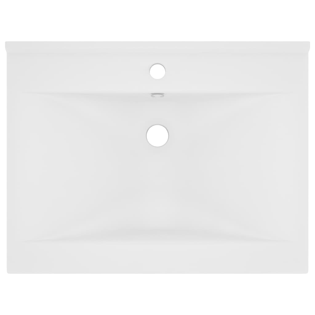 VidaXL Wastafel met kraangat 60x46 cm keramiek mat wit