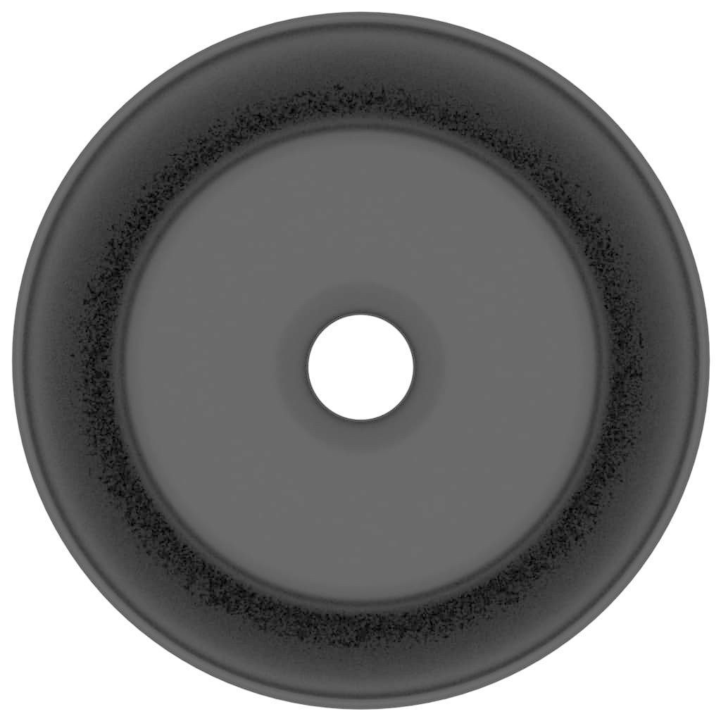 VidaXL Wastafel rond 40x15 cm keramiek matzwart