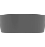 VidaXL Wastafel rond 40x15 cm keramiek matzwart