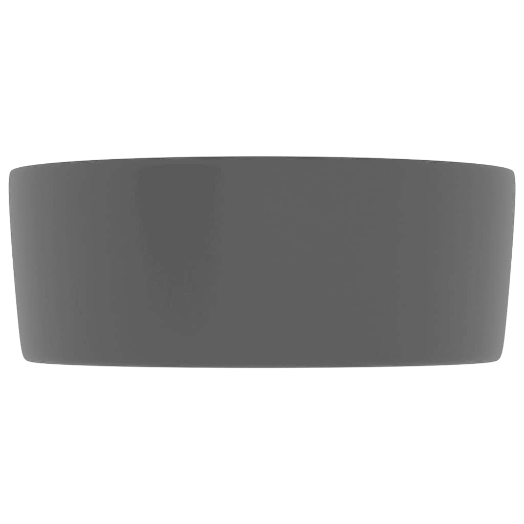 VidaXL Wastafel rond 40x15 cm keramiek matzwart