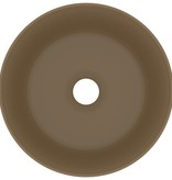 VidaXL Wastafel rond 40x15 cm keramiek mat crème