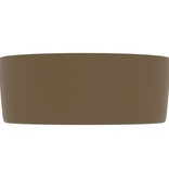 VidaXL Wastafel rond 40x15 cm keramiek mat crème