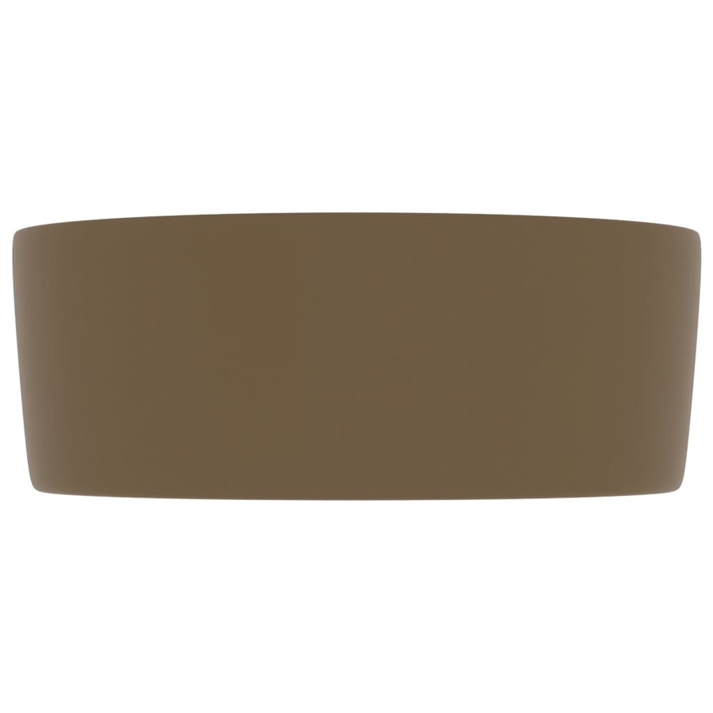 VidaXL Wastafel rond 40x15 cm keramiek mat crème