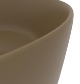 VidaXL Wastafel rond 40x15 cm keramiek mat crème