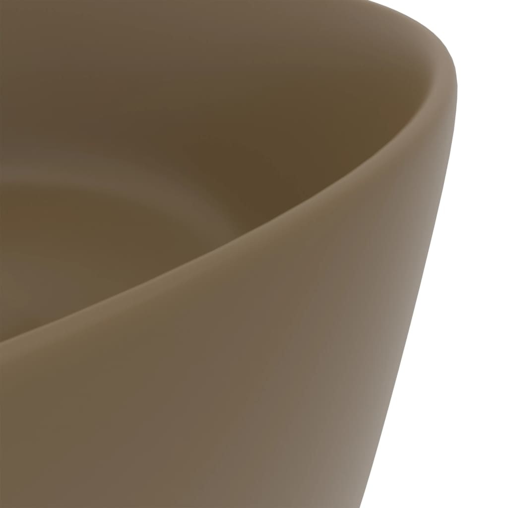 VidaXL Wastafel rond 40x15 cm keramiek mat crème
