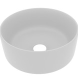 VidaXL Wastafel rond 40x15 cm keramiek mat lichtgrijs